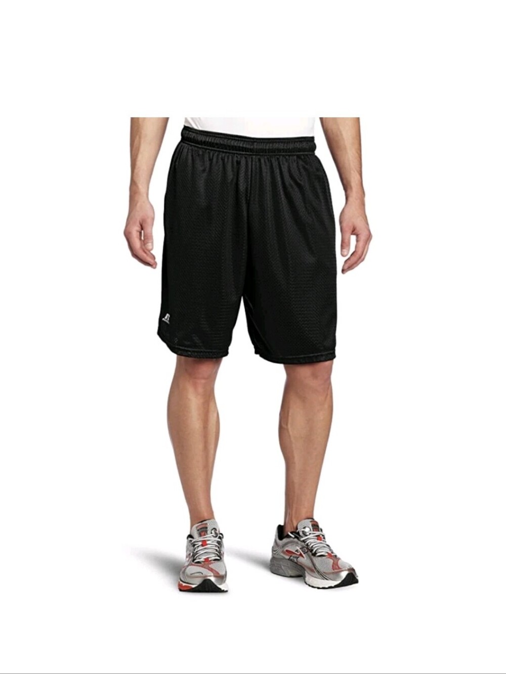 NWT Russell Athletic Men's Mesh Short with Pockets, Black, Large, Black
